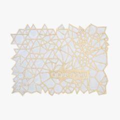 Apeloig Geometric Challah Cover -  Cream