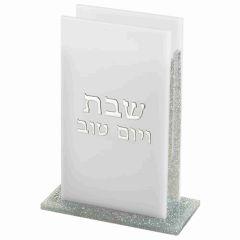 Perspex Matches Holder - Silver Glitter