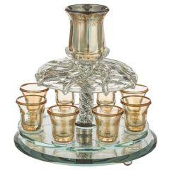 2-Tone Crystal Wine Divider with 8 Small Cups