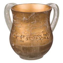 Polyresin Washing Cup - Bronze & Distressed Clear