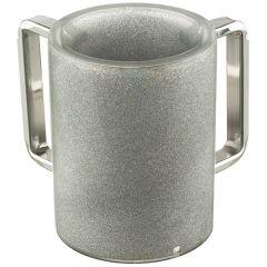 Perspex Clear Washing Cup - Silver Glitter