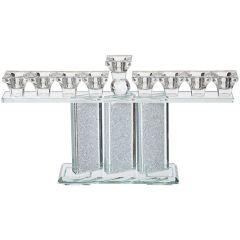 Chunky Stemmed Crystal Menorah with Stones