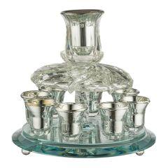 Crystal Wine Divider with 8 Small Cups