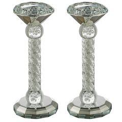 Crystal Candlesticks with Stones - Clear