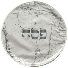 Fabric Passover Cover with Marble Print - White/Black - 17"