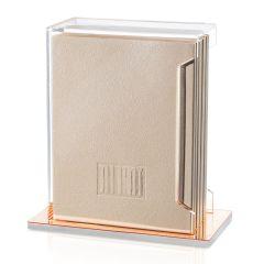 Softcover Leather & Lucite Zemiros Bencher Set  (Gold & Gold)