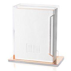Softcover Leather & Lucite Zemiros Bencher Set  (White & Gold)