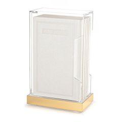 Tall Hardcover Leather & Lucite Bencher Set - white