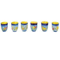 6 Small Wooden Kiddush Cups - Oriental
