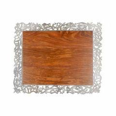 Emanuel Wood Challah Board with Stainless Steel Frame