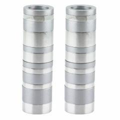 Emanuel Anodized Cylinder Candlesticks - Rings - Silver