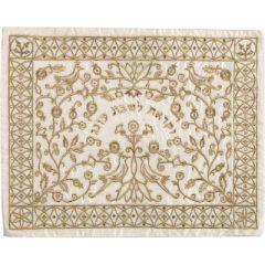 Machine Embroidered Challah Cover Paper Cut Gold