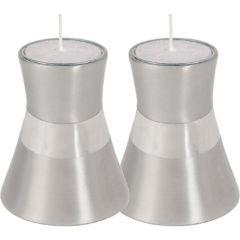 Anodized Aluminum Candlesticks, Emanuel - Small (Silver)