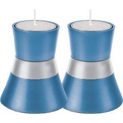 Anodized Aluminum Candlesticks, Emanuel - Small (Blue)