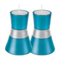 Anodized Aluminum Candlesticks, Emanuel - Small (Turquoise)