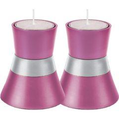 Anodized Aluminum Candlesticks, Emanuel - Small (Pink)