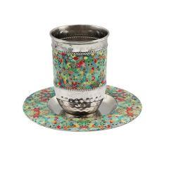 Emanuel Hammered Kiddush Cup - Multicolor - Abstract
