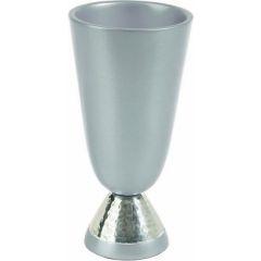 Anodized Aluminum Kiddush Cup - Hammer work Silver