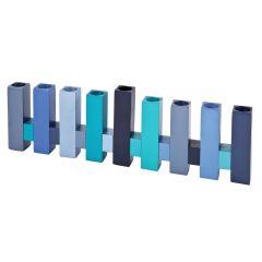 Standing Squares Menorah--Blue - Yair Emanuel Collection