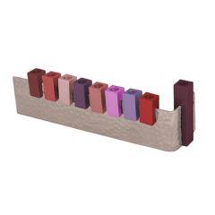 Hammered L Shaped Menorah w/ Anodized Pieces - Maroon - Yair Emanuel Collection