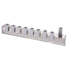 Hammered Menorah Squares-- Silver - Yair Emanuel Collection