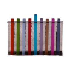 Hammered Menorah w/ Anodized Branches - Multicolor - Yair Emanuel Collection