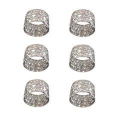 Emanuel Lace Napkin Rings, Set of 6 - Pomegranate - Silver