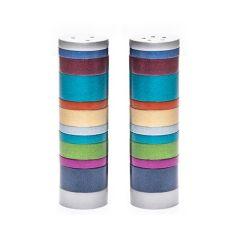 Anodized Salt and Pepper Shaker - Rings - Multicolor