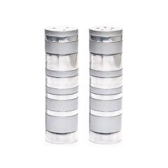 Anodized Salt and Pepper Shaker - Rings - Silver
