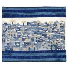 Emanuel Full Embroidered Jerusalem Tallit Bag Blue