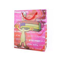 Purim UPVC Gift Bag - Pink & Red