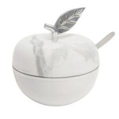 Marble Apple Jam Jar with Spoon