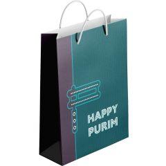 Modern Extra Large Mishloach Manot Happy Purim Gift Bags - 12/pk