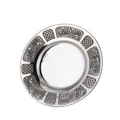 Sterling Silver Madlen Plate Kiddush Cup Tray