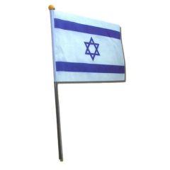 Israeli Flag (Cloth) 4"x6" with 10" Plastic Stick