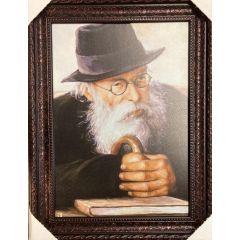 The Chazon Ish R' Avrohom Yeshaya Karelitz  17" x 23" Framed Canvas-with Hat