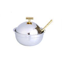 Stainless Steel Honey Dish With Mosaic Handle