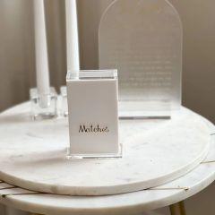 Lucite Matches Box - "Matches" in Gold
