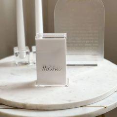 Lucite Matches Box - "Matches" in Silver