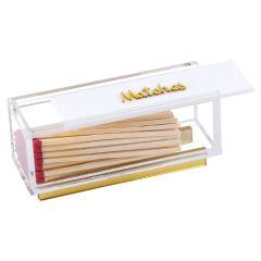 Lucite Matches Box with "Matches" Text Design (Gold)
