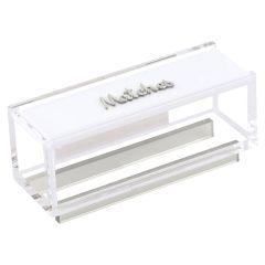 Lucite Matches Box with "Matches" Text Design (Silver)