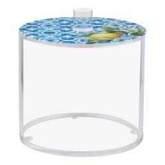Lucite Cookie Jar - Blue Design (Small)