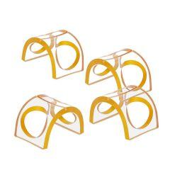 Napkin Rings with Slots For Place Cards - Clear & Gold