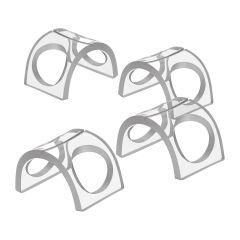 Napkin Rings with Slots For Place Cards - Clear & Silver
