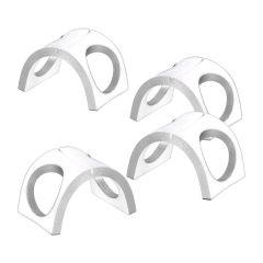 Napkin Rings with Slots For Place Cards - White & Silver