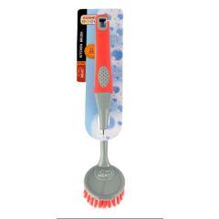 Long-Handle Kitchen Brush - Red
