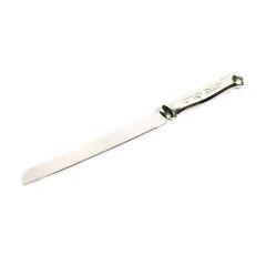Nickel Plated Challah Knife with Shabbos Kodesh Design