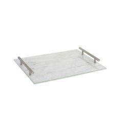 White Marble and Lucite Challah Board