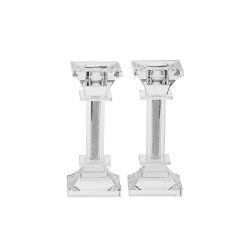 Candle Sticks Crystal and Silver