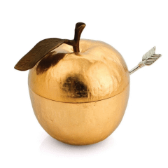 Apple Honey Pot with Spoon by Michael Aram Collection - Gold